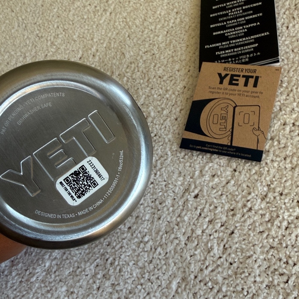 YETI Rambler 18 oz Bottle Chug Cap Pink Cherry Blossom Textured Travel Cup Mug - Picture 6 of 11